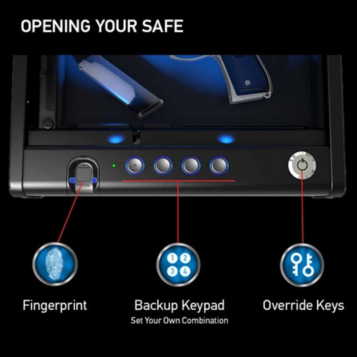 SentrySafe QAP1BLX Biometric Pistol Safe photo 4