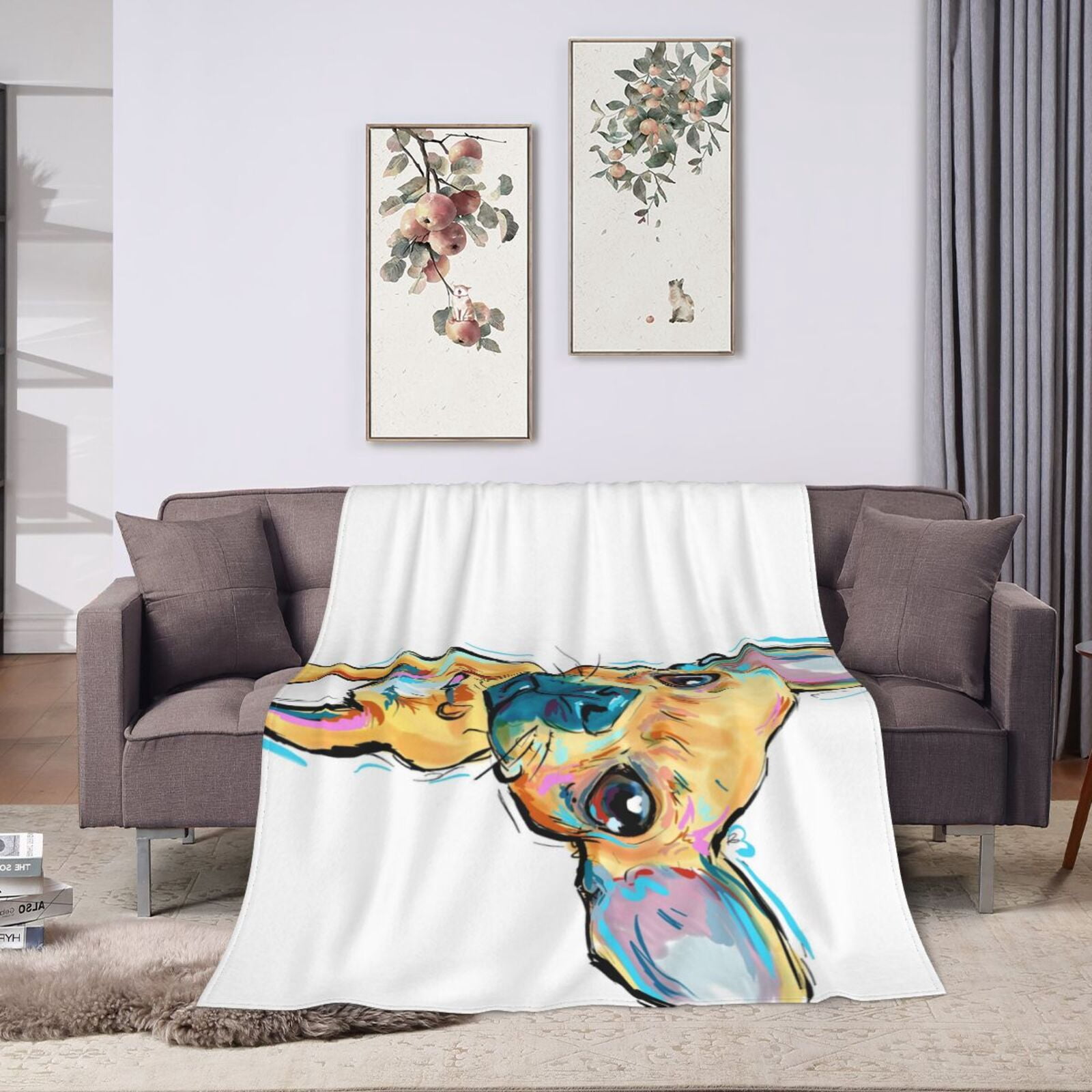 Wijzvio Chihuahua Dogs Throw Blanket Soft Fuzzy Fleece Blanket For Couch Bed Living Room Decoration 50"X40"