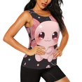 thumbnail image 2 of Haiem Chibi Axolotl Sakura Fantasy Printed Women's Workout Tank Top, Quick-Dry Sleeveless Gym Shirt, Breathable Lightweight Athletic Top for Running, Yoga, and Casual Wear-Medium, 2 of 7