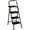 3 Step, Black, variant on WYDK 3/4 Step Folding Ladder with Tool Tray - Heavy Duty Carbon Steel, Space-Saving Design, Non-Slip PVC Feet & PP Platform, Ideal for Home/Office/Outdoor Use (3 Step, White)