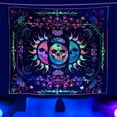 thumbnail image 1 of CUH Psychedelic Luminous Tapestry Trippy Blacklight Tapestry Glow In The Dark Tapestry Wall Hanging Tapestries for Home Decor 17#Sun W:59"xL:59", 1 of 2