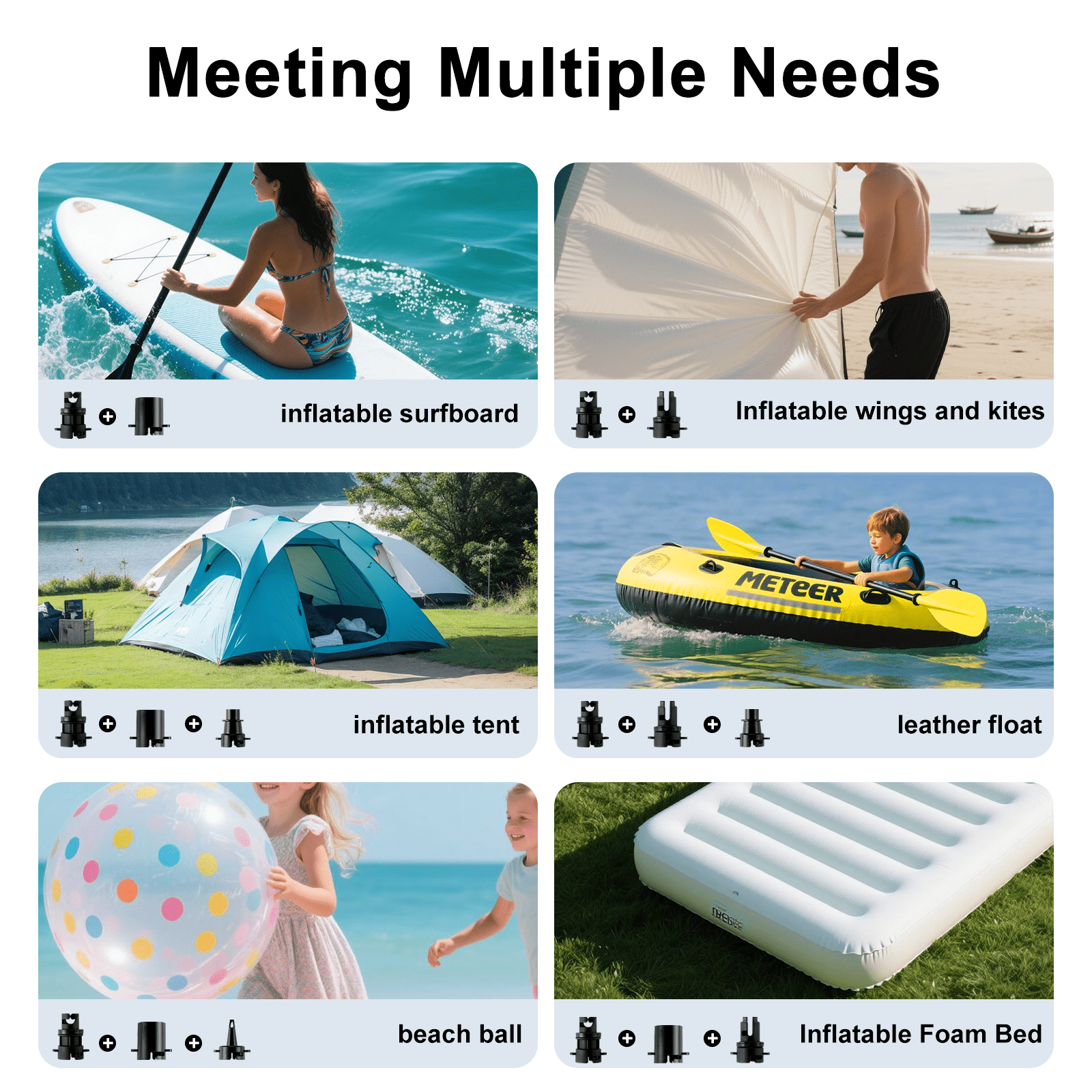 Paddle Board Pump, VACHAN SPORTS Electric Portable SUP Pump for Paddleboard - 20PSI Air Compressor with Auto-Off, Deflation Function and 12V DC Car Connector for Inflatables, Kayaks and Boats
