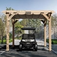 thumbnail image 3 of EastVita 10x12 FT Cedar Wood Pergola with Retractable Oxford Fabric Roof Wooden Outdoor Patio Canopy Gazebo with Shade, 3 of 9