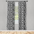 thumbnail image 3 of Ambesonne Leaves Curtains, Black Aloha Leaf Botanical, Pair of 28"x63", Black and White, 3 of 5