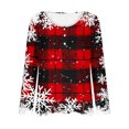 thumbnail image 5 of Bzhegqhd Tees for Women Abstract Print Ruffled Button Detail T-Shirts Long Sleeve Round Neck Pullover Blouse Loose Fit Boho Style Top Casual Chic Wear, 5 of 5