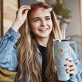 thumbnail image 6 of Elephant Tumbler with Handle Lid and Straw,40 Oz Elephant Tumbler Water Bottle Travel Coffee Cup Mug,Elephant Gifts for Women Mom Daughter Girlfriend Teenage Girls Bridesmaid, 6 of 6