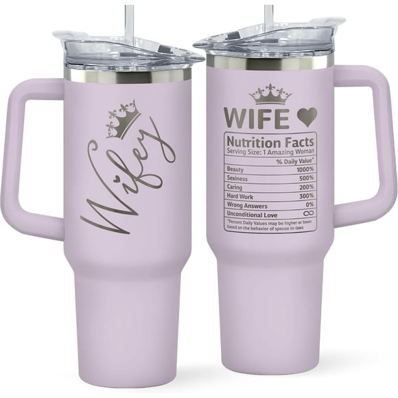 Gifts for Wife from Husband - Wife Gifts - Wedding Anniversary, Wife Birthday Gift Ideas, Christmas Gifts for Wife, Valentines Day Gifts for Her - I Love You Gifts for Her - 40 Oz Purple Tumbler