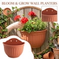 thumbnail image 2 of Plastic Hanging Wall Planter Pot, European-Style Brick Red Small Flower Plant Container, Railing Balcony Fence Vertical Growing Trough for Outdoor Garden, 2 of 5