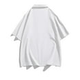 thumbnail image 4 of Dagegui Men's Collared T-Shirts White Tee Summer Short Sleeve Buttons Pullover Solid Color Business Casual Work Shirts 1X, 4 of 6