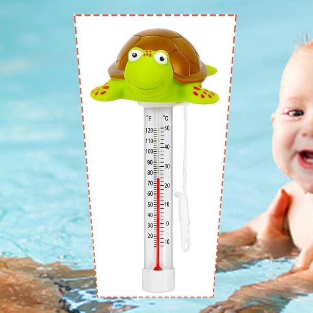 Termómetro flotante para piscinas: de -10 degreeC a 50 degreeC (de 10 degreeF a 120 degreeF) para estanques, jacuzzis y baños. Tortuga