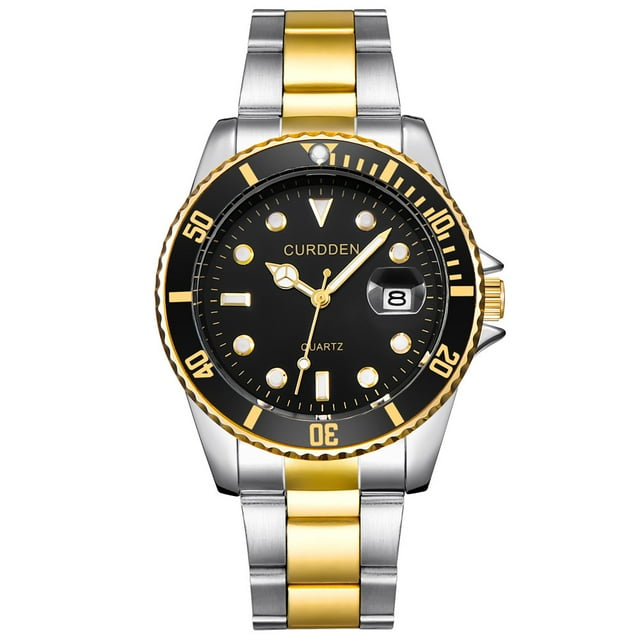 EGNMCR Montre à Quartz pour Homme Cudde Homme Mode Militaire Acier Inoxydable Date Sport Montre-Bracelet Analogique à Quartz Montre