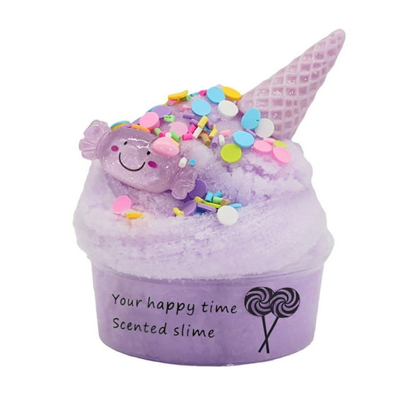 EGNMCR 60ml Cotton Candy Ice Creamcone Slime Swirl Scented-Clay Toy Foaming Slime Birthday Gifts for Kids