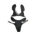 thumbnail image 1 of CNKOO Women‘s Solid Color Sexy Mesh Separated Pleated Edge Lingerie Set, 1 of 5