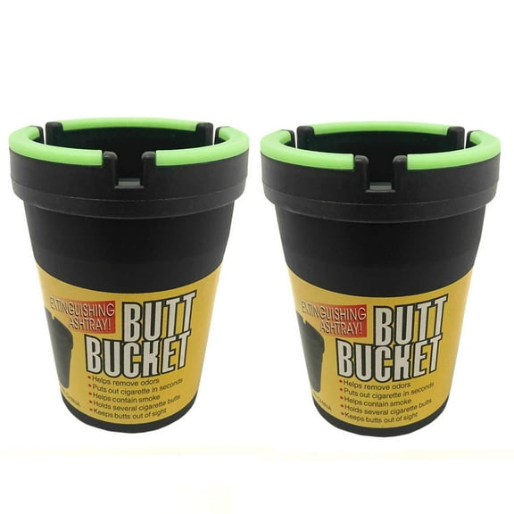 2 Glow Top Butt Bucket Car Ashtray Odor Remover Glow In The Dark Cups