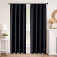 thumbnail image 2 of MKHILL Aether 40x84 Black Blackout Curtains 2 Panels, 84 Inch Long Thermal Insulated Room Darkening Window Drapes for Bedroom Living Room, Each 40" W x 84" L, 2 of 14