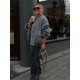 thumbnail image 4 of Chaqueta acolchada con cremallera y cuello redondo para mujer, abrigo holgado con botones y bolsillos, ropa de calle informal, Otoño e Invierno, 4 of 5