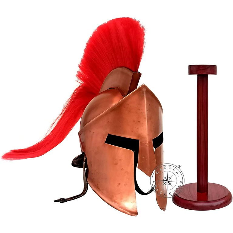 Medieval Greek Sparton Armour King Leonidas 300 Roman Helmet With Wooden  Stand