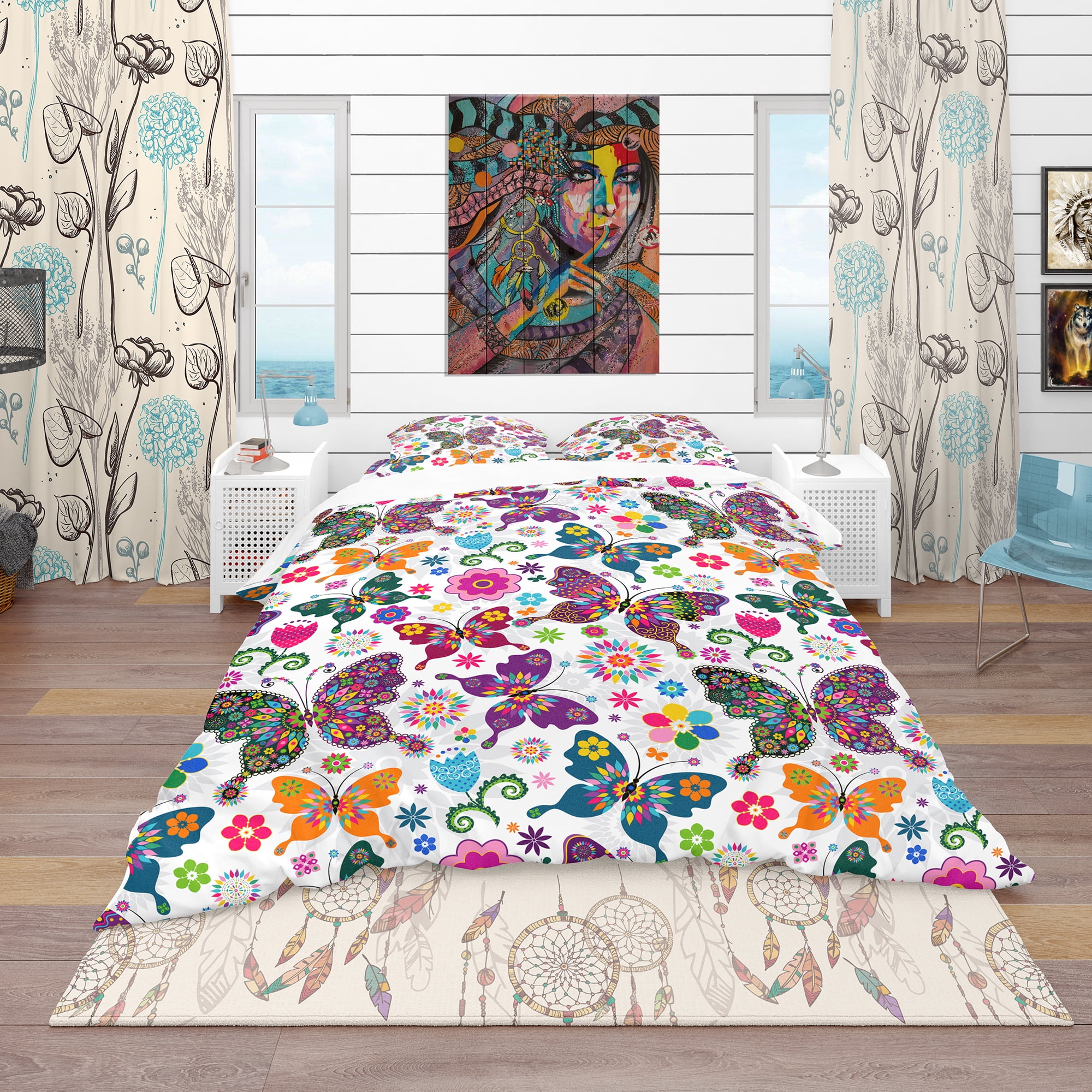 Designart 'Spring Pattern' Bohemian & Eclectic Duvet Cover Set