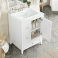 thumbnail image 4 of Harper & Bright Designs 24" Small Bathroom Vanity Sink Combo with Storage , Bathroom Floor Cabinet with Drawers and Adjustable Shelf, White, 4 of 16