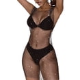 thumbnail image 3 of Women Hollow Out Crystal Diamond Beach Dress Summer Blouse Swimsuit Bikini Cover Up, 3 of 5