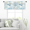 thumbnail image 4 of Starfish Coastal Kitchen Curtain Valance 54W x 18H Rod Pocket Beach Ocean Sea Blue Seashell Nautical Window Treatment for Living Room Bedroom Bathroom, 4 of 6