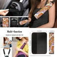 thumbnail image 4 of Yuyamidu Hippie Flowers Car Seat Covers with Steering Wheel Cover Seatbelt Pad Car Armrest Cover Coasters Keychain Lipstick Sleeve Pouch Auto Accessories Set of 13, 4 of 6