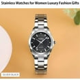 thumbnail image 5 of Watches for Women Ladies Female Fashion Waterproof Dress Business Stainless Luxury Classic Analog Quartz Simple Wife Gifts Wrist Watch, 5 of 12