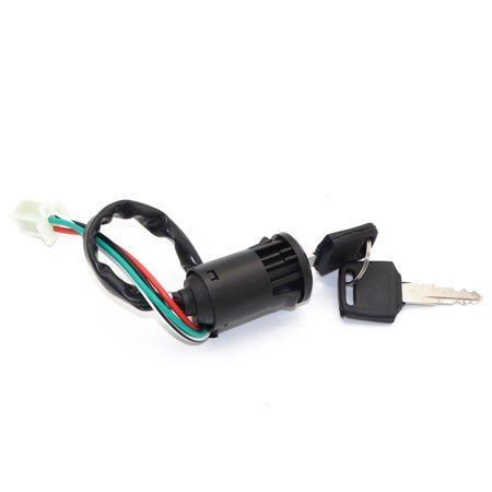 4 Pin Ignition Key Switch Set - Fits Chinese 50cc To 250cc ATV Dirt Bikes | Universal Black