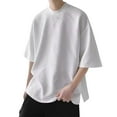 thumbnail image 1 of pstuiky camisetas de hombre, Camiseta de verano para hombre, de manga corta, con textura, de color liso y cuello redondo. camisas casuales para hombre xxxl（码标▪▪▪▪▪）, 1 of 2