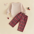 thumbnail image 6 of Tiijoy Christmas Boys Outfits Long Sleeve Crewneck Sweatshirt Plaid Pants Set, Sizes 0-3T, 6 of 7