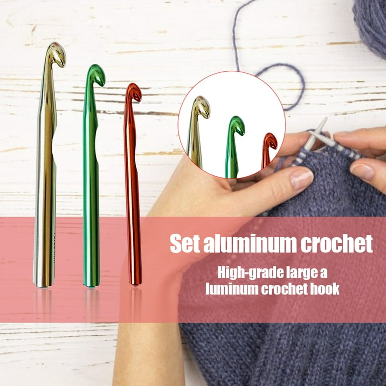 LoyGkgas New 12mm 15mm Aluminum Alloy Crochet Hook Set Large Thick Sewing  Needles (3pcs) 