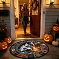 thumbnail image 6 of 3D Optical Illusion Halloween Rug Spooky Hole Pumpkin Ghost Printed Circular Floor Mat Non Slip Decorative Round Doormat For Entryway Bedroom Halloween Party, 6 of 6