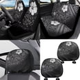 thumbnail image 2 of FKELYI Polynesian Hibiscus Flower Black Print 16 Pcs Car Seat Covers with Steering Wheel Covers Seatbelt Pads Headrest Cover Anti-Slip Armrest Pad Handbrake Cover Gear Shift Cover Cup Coasters, 2 of 6