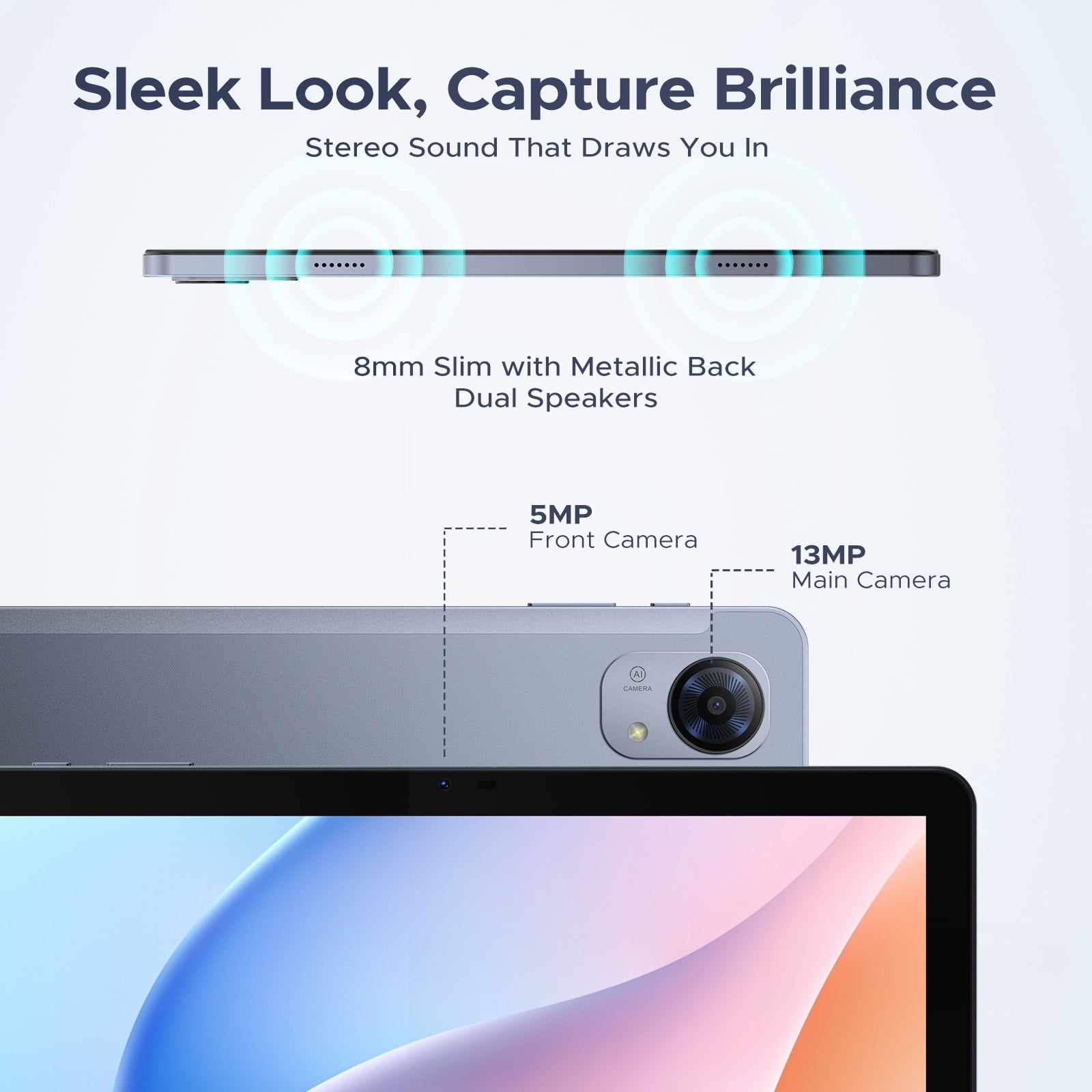 POCKAM P10PRO 10.1 inch Tablet, Android 16 Tablets with 120Hz Display, 48GB+128GB/2TB, T7250 Octa-Core, 8800mAh, Widevine L1, Gemini AI, 13MP+5MP, 3.5mm Headphone, Keyboard, Pen