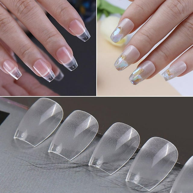 552 Soak Off Soft Gel Nail Tips Extensiones de uñas postizas con estuche para salones de uñas y arte de uñas Diy