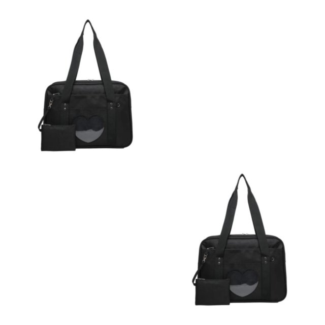 Minnieouse Bolso portátil de poliéster con amplia aplicación y bolso de hombro uniforme transpirable de gran capacidad negro 2Conjunto