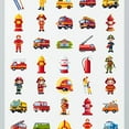 thumbnail image 4 of 35pcs-50pcs Cartoon Stickers Firefighter Kids Stickers Emergency Vehicles Funny Stickers for Notebooks Luggage, 4 of 9