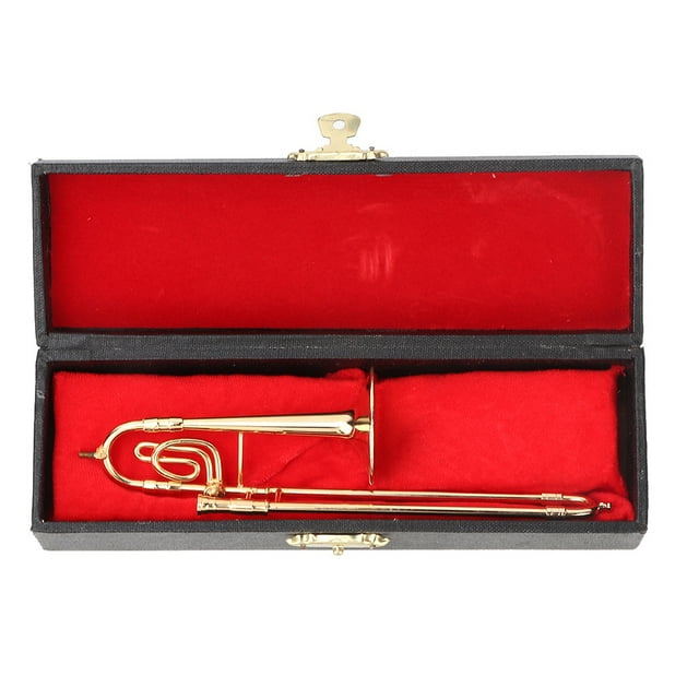 Trombón en miniatura, instrumento musical, regalos musicales, decoración del hogar, adornos.