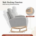 thumbnail image 6 of Acekid Rocking Chair, Wingback Accent Rocker Chair Upholstered Tall Back Arm Chair w/Side Pockets, Ursing Rubber Wood Legs and Side Pocket for Living Room, Bedroom, 6 of 9