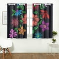thumbnail image 2 of MKHERT Flowers and Leaves Window Curtain Kitchen Curtain 26x39 inch,Two Piece, 2 of 3