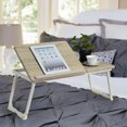 thumbnail image 1 of Homy Casa Bureau Portable pour Ordinateur Portable Support de Cahier Table en Bois Table Mobile Pliante pour Ordinateur Portable Support Table Réglable, 1 of 6