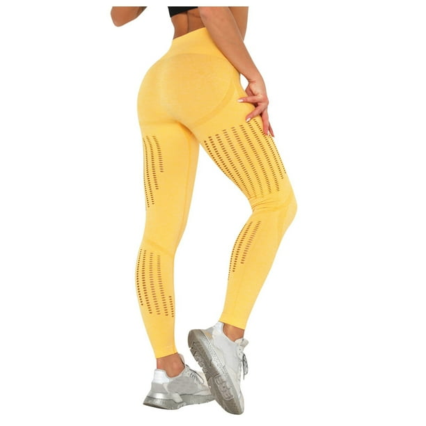 Leggings de yoga elásticos de cintura alta para mujer - Pantalones de fitness con efecto push up para correr