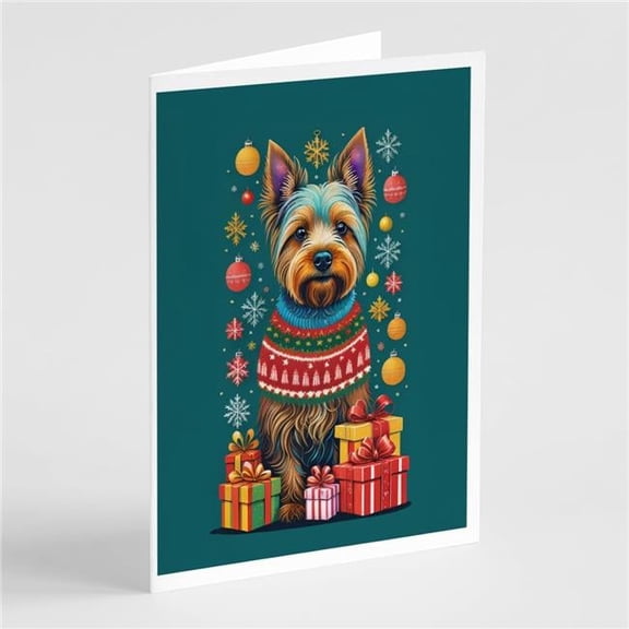 Australian Terrier Holiday Christmas Greeting Cards Pack of 8 7 in x 5 in