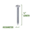 thumbnail image 3 of Hillman Sheet Metal Screws, #6 x 1/2", Steel, Zinc, Interior, Phillips, Silver, 31 pack, 3 of 9
