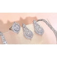 thumbnail image 2 of African White Gold Plated CZ Necklace Earrings Bracelet Ring Set Pageant Jewelry, 2 of 9