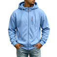 thumbnail image 2 of Fanshiluo Men's Hooded Full Zip Multi-Pocket Sweatshirt, Long Sleeve Casual Warm Jacket,Size S-3XL, 2 of 9