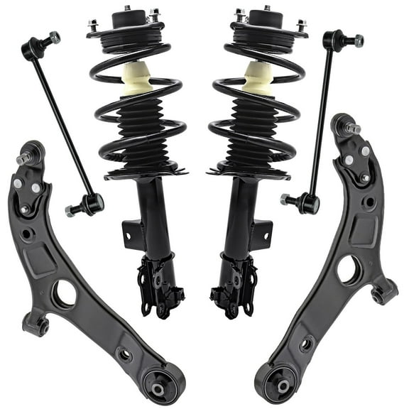 Detroit Axle - 6pc Front Suspension Kit for 12-14 Hyundai Sonata, 12-15 Kia Optima, Lower Control Arms Front Struts Sway Bars 2012 2013 2014 2015 Replacement Struts Shocks