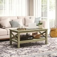 thumbnail image 2 of HOMCOM Coffee Table with Wood Frame for Living Room, Gray, 2 of 8