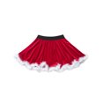 thumbnail image 6 of Moggemol Kids Girls Mrs Claus Ruffled Mini Skirt Dress Santa Christmas Skirt Costume Ice Skating Dancewear Red 14, 6 of 7