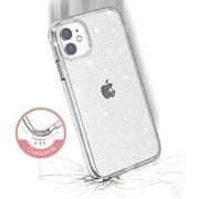 Compatible with iPhone 11 Clear Glitter Case, Hybrid Protective Phone Case Slim Transparent Anti-Scratch Shock Absorption Bumper Cover for iPhone 11 6.1 inch (2019), Glitter
